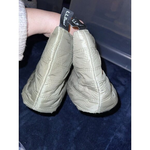 LL BEAN Quilted Bootie Slippers Pull On Mens Sz XL/ 12-13 - Picture 5 of 13
